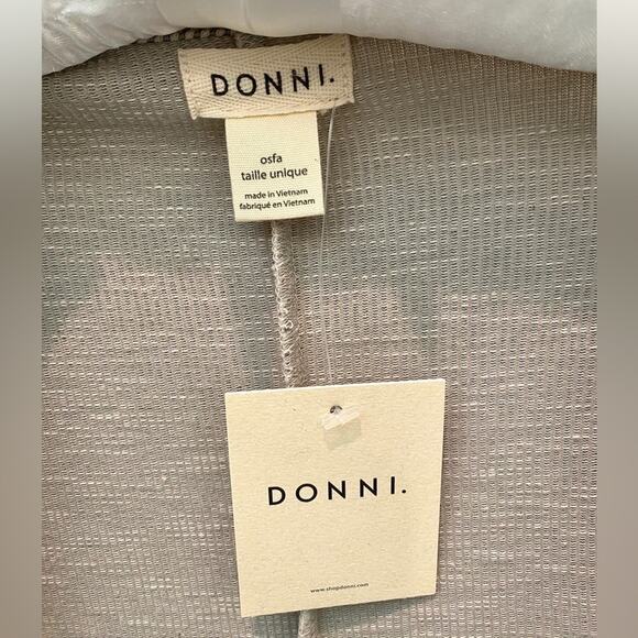 DONNI | Open Front Cardigan Soft Gray Ribbed Knit Drape Sweater NWT | OSFA - Picture 5 of 6